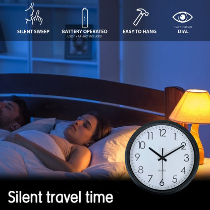 Modern simple wall clock, study, bedroom, living room, bathroom silent non-ticking wall clock, home wall decoration clock