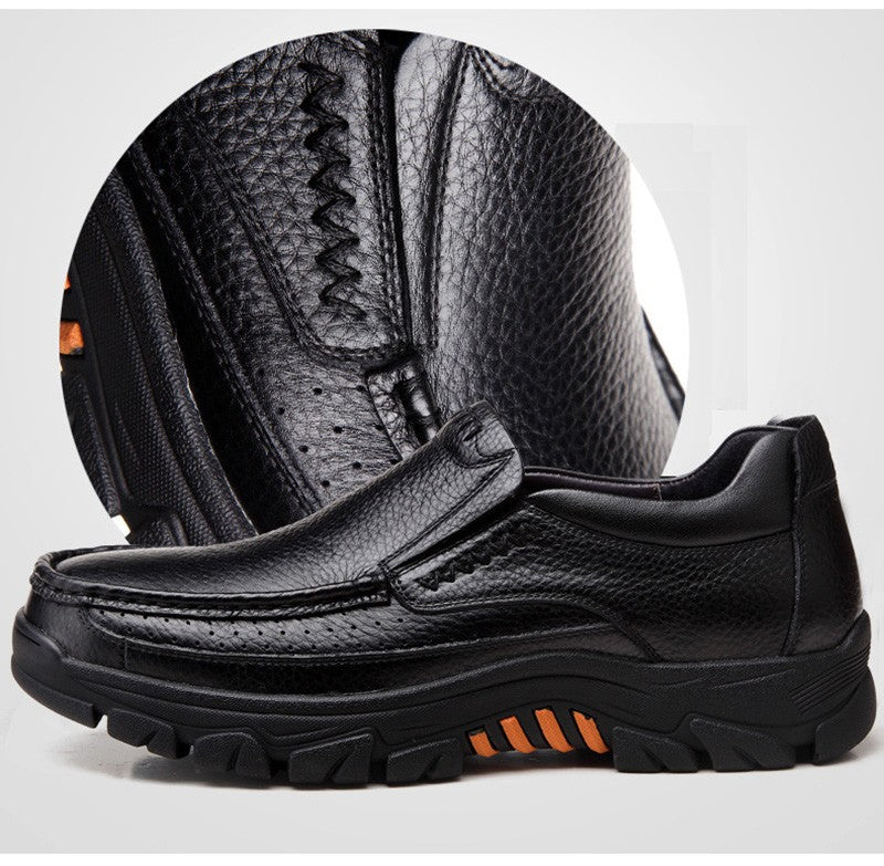 Genuine Leather Shoes Men Brogues Soft Cow Leather Men Casual Shoes New Male Footwear Black Brown Slip-on A2088