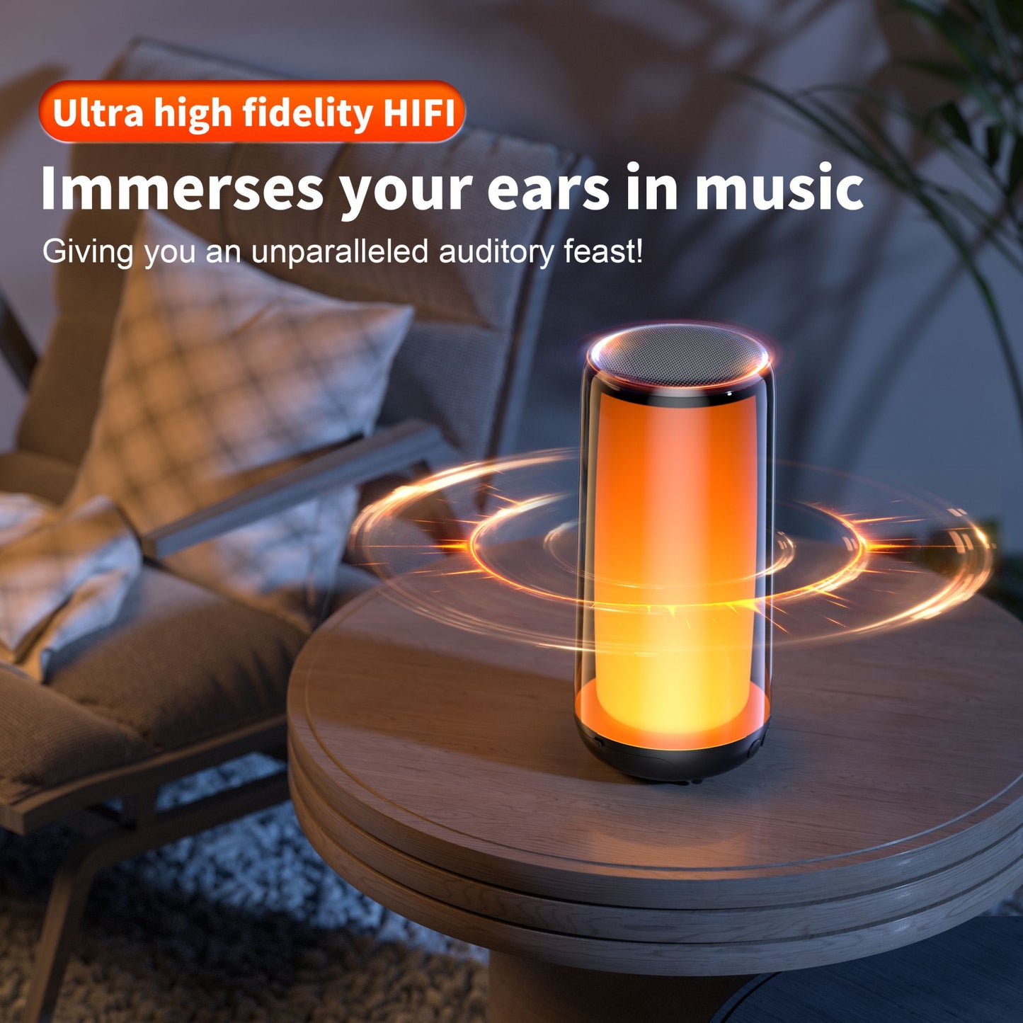 Caixa de Som Bluetooth QERE com Áudio Hi-Res 10W, Alto-falante Portátil HiFi sem fio à prova d'água IPX5, Múltiplos modos de conexão para uso externo,