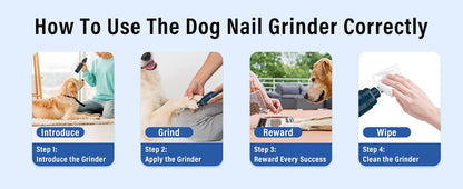 Lixador de Unhas de Cães com 2 Velocidades Aparelho Aprimorado Super Silencioso Recarregável Elétrico Indolor para o Cuidado das Patas de Animais de Estimação