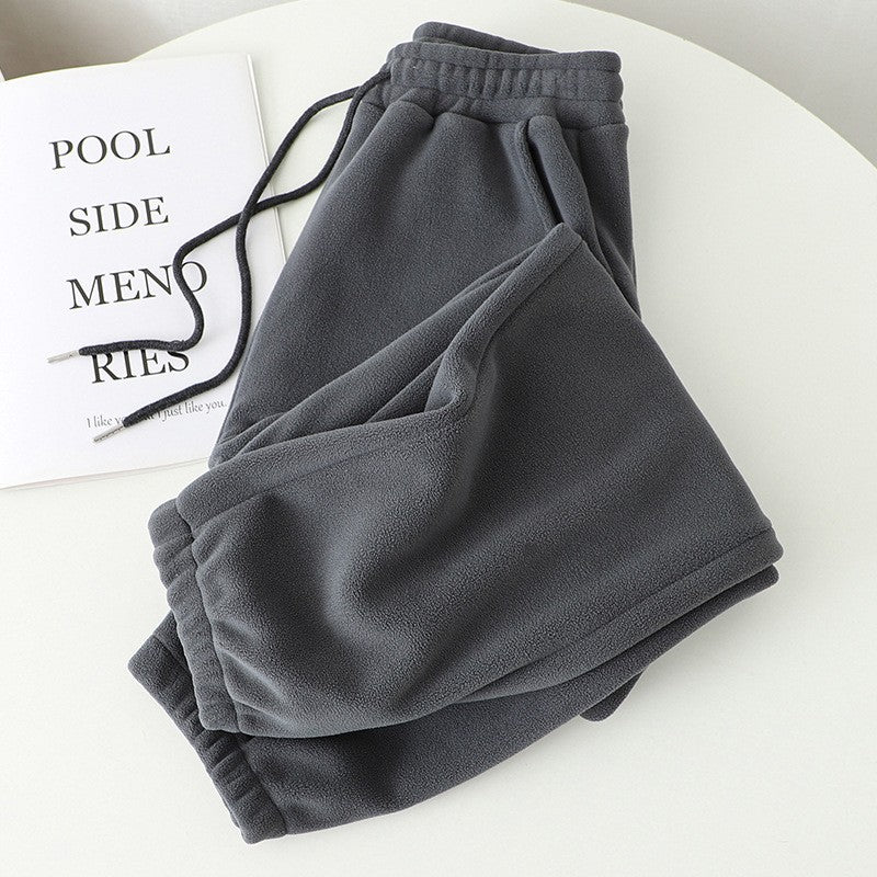 Winter Pants Women Unisex Loose Wide Leg Sweatpants High Waist Drawstring Comfortable Straight Baggy Sweatpants