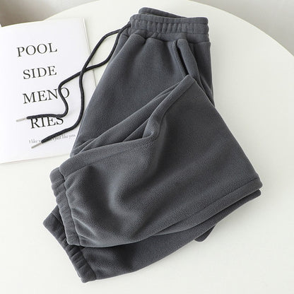 Winter Pants Women Unisex Loose Wide Leg Sweatpants High Waist Drawstring Comfortable Straight Baggy Sweatpants