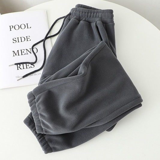 Winter Pants Women Unisex Loose Wide Leg Sweatpants High Waist Drawstring Comfortable Straight Baggy Sweatpants