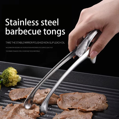 304 Stainless Steel Food Tongs Long Handle Non-slip Barbecue Tongs Steak Tongs Kitchen Cooking Tools Kitchen Accessories