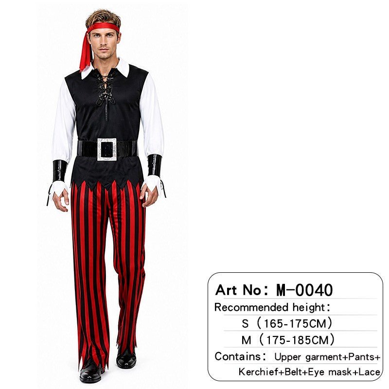 Pirates of the Caribbean cosplay costume Captain Jack Sparrow costume Halloween party performance men's suit