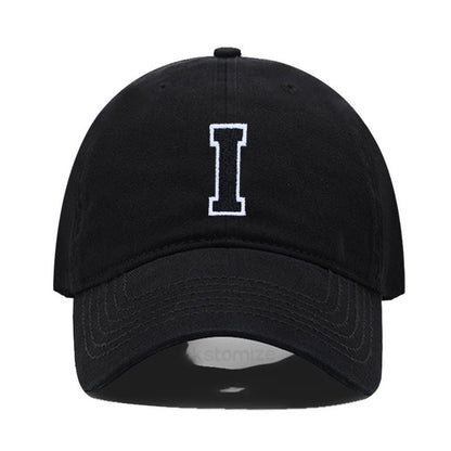 Initial Letter A-Z Embroider Baseball Cap For Men Womne High Quality Soft Cotton Fashion Team Sport Visors Snapback Caps