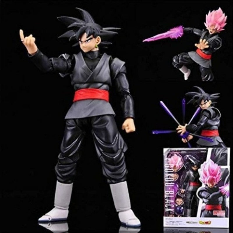 Novo Boneco Articulado de Anime Dragon Ball Black Goku Zamasu de 14cm - Versão Filme Super Saiyajin Dbz com Vários Acessórios