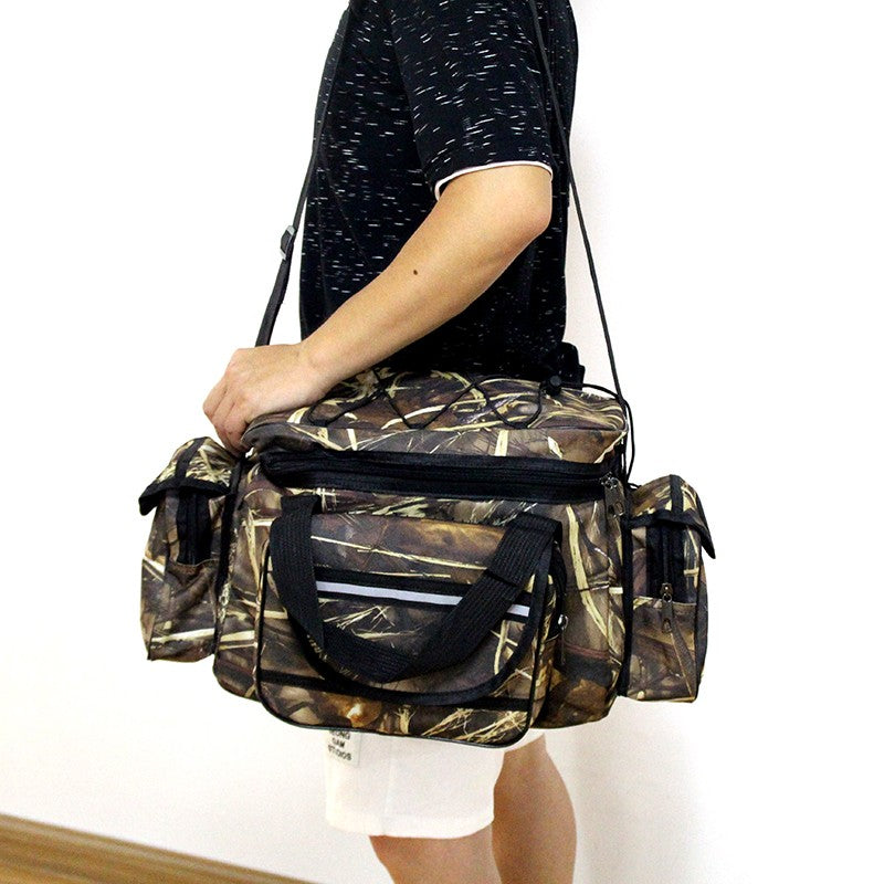 50*30*25cm Bolsa de Pesca Impermeável de Nylon Grande Capacidade Multiúso Bolsas de Ombro de Pesca de Duas Camadas para Atividades ao Ar Livre