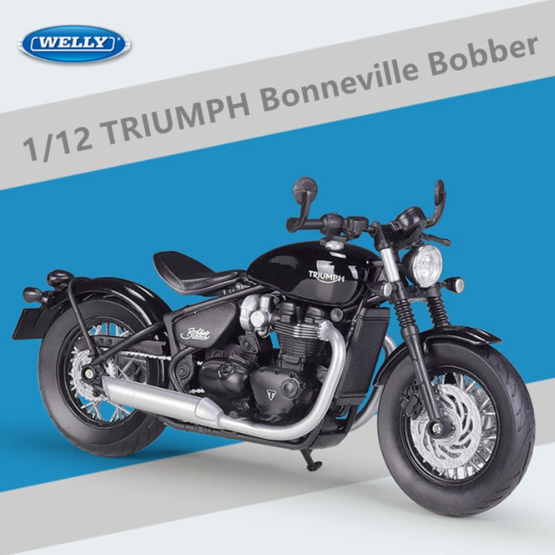 WELLY 1:12 Triumph Bonneville Bobber Miniatura de Liga de Motocicleta de Brinquedo Simulação de Brinquedo de Metal Fundido de Motocicleta para Crianças