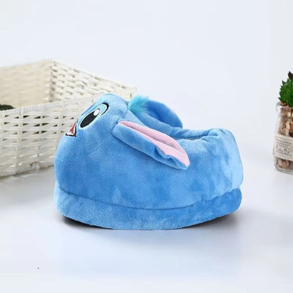 Disney Stitch Cosplay Desenho Animado Chinelos de Pelúcia Anime Inverno Quente Chinelos de Algodão Kawaii Masculino Feminino Casal Sapatos de Interior Presente de Natal