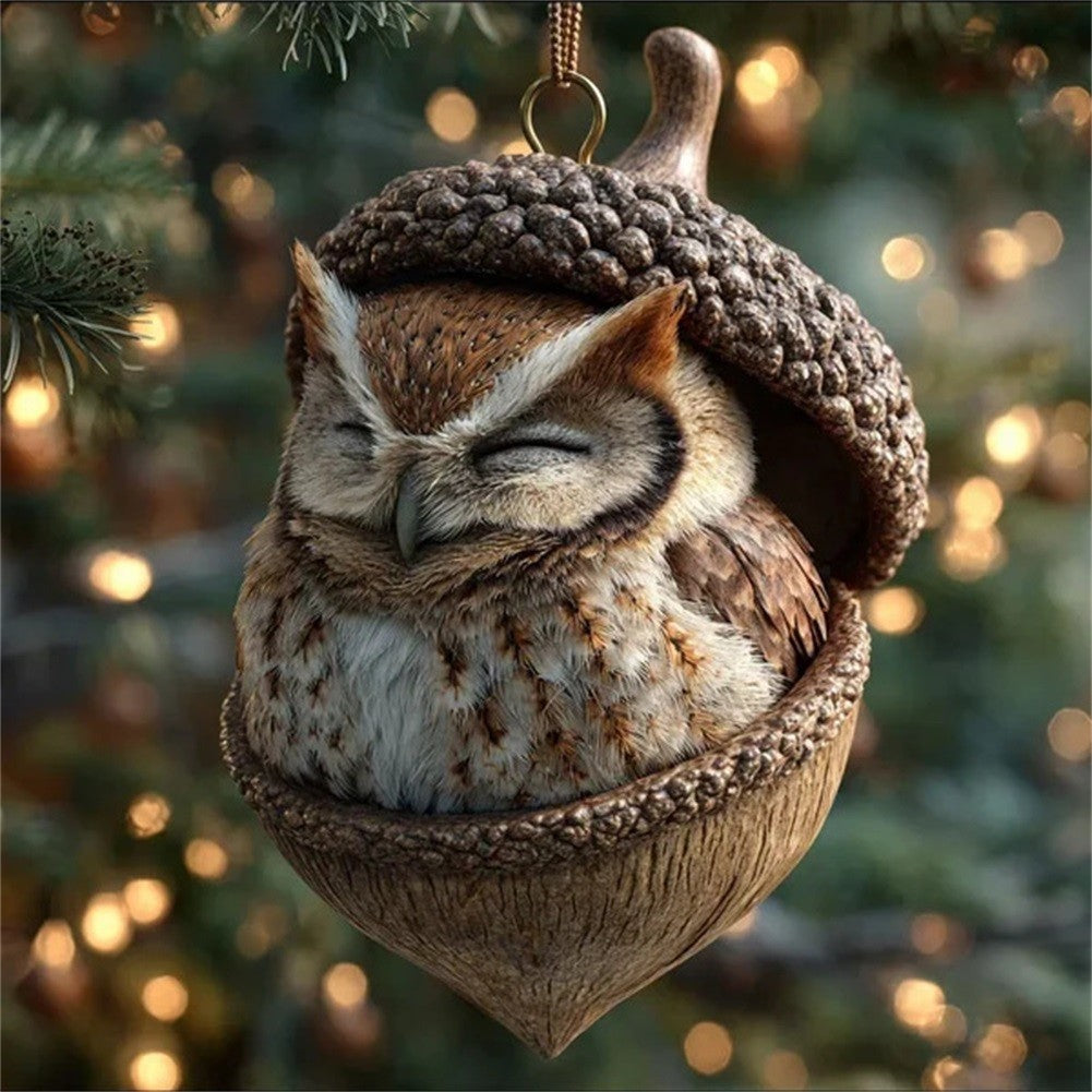 Acrylic Xmas Tree Decorations 2D Animal Ornament Pendant Cute Animal Rustic Seasonal Decor For Tree Window Christmas Present