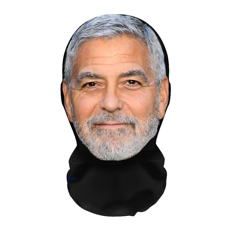 2Pcs 3D Printed Full Face Mask Realistic Celebrity Face Mask Props Costume for Party Supplies Cosplay Visual Men Women Headgear
