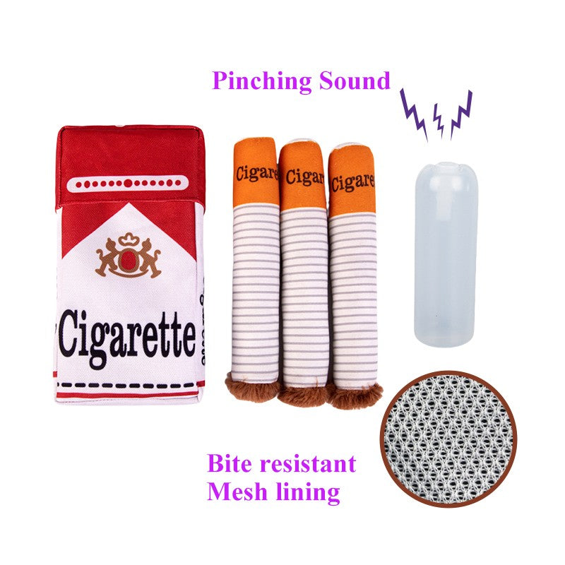 Brinquedo de Pelúcia em Formato de Cigarro para Cães, Recheado, com Mordedor para Filhotes, Engraçado e Interativo, com Apito para Cachorro