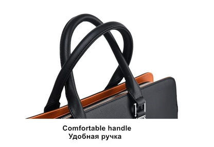 MOTAORA Genuine Leather Laptop Bag Men 14-15.6 Inch Business Briefcase Work Messenger Bag for MacBook HP Dell Acer