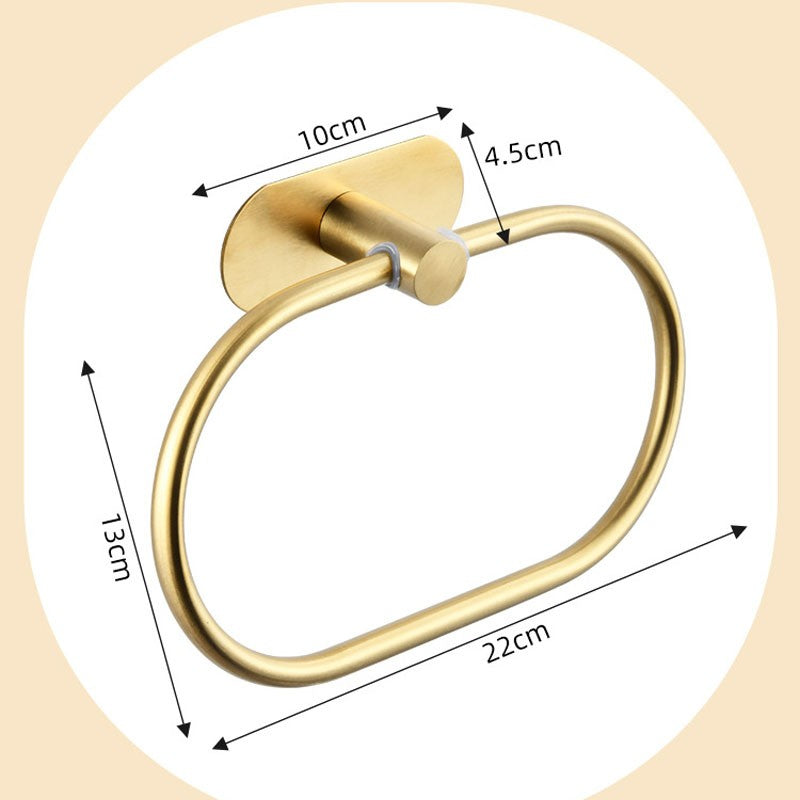 Self-adhesive Bathroom Towel Ring Hook Hardware Accessories Storage Holder Stainless Steel Hand Towel Holder Modern Round Towel