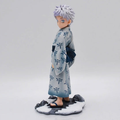 Boneco de Anime Jujutsu Kaisen Satoru Gojo Q Version Boneco de Ação Fofo Enfeite de Mesa de Anime Modelo de PVC Estátua Coleção Brinquedo Presente