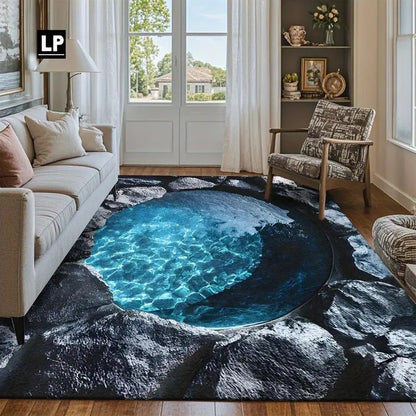 3D Visual Illusion Welcome Rug Doormat Deep Pit Trap Well Print Floor Mat Living Room and Bedroom Entry Foot Mat Fun Home Decor