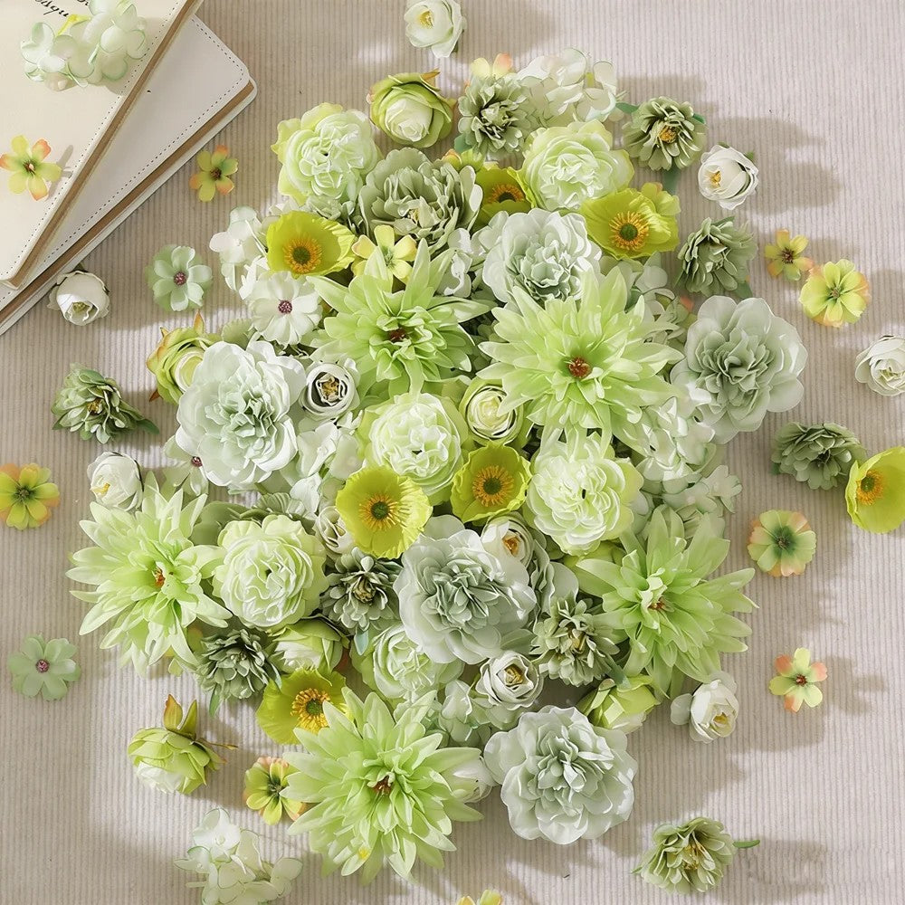 15/50Pcs Mix Artificial Flowers Head Rose Fake Flower for Home Room Decor Wedding Marriage Decoration Bride Craft Gift Accessory