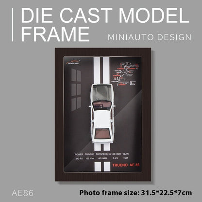 1/32 Versão Porta-retrato Liga de Metal Modelo de Carro Esportivo Simulação Carro de Corrida 3D Pintura de Parede Coleção Presentes Infantis Decoração