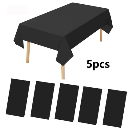 Black Rectangular Tablecloth - 54 x 108 inches - Disposable tablecloths for meals, parties and other occasions.