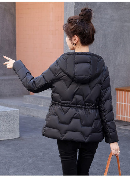 Down For Women, Lightweight Short, 2024 Winter New Collection, Waist Cinching And Warm, Duck Down Slim Fit, Korean Version