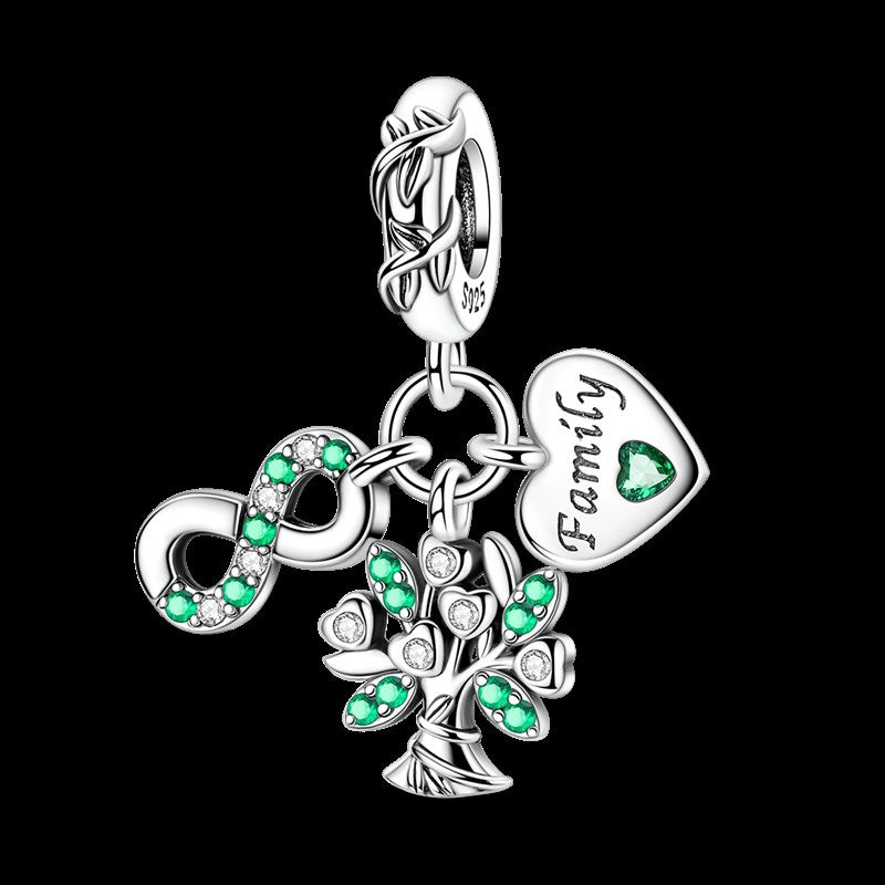 925 Sterling Silver Green Series Flower Tree Apple Pendant DIY Fine Beads Fit Original Charms Bracelet Women Jewelry Diy