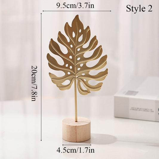 Nordic Gold Ginkgo Leaf Crafts Leaves Sculpture Luxury Living Room Decor Home Decoration Accessories Office Desktop Ornaments