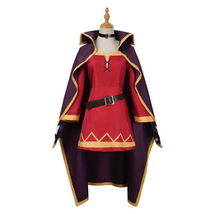 Anime megumin cosplay costume konsubarash Sekai ni shukufuku wo! Cosplay dress hat cloak uniform wig Halloween party cos girls