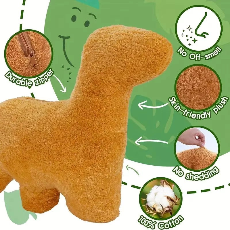 4pcs Large Dino Nugget Pillow Set Plush with Stuffed Animals Creative Dinosaur Theme Party Decoration Perfect for Christmas Gift