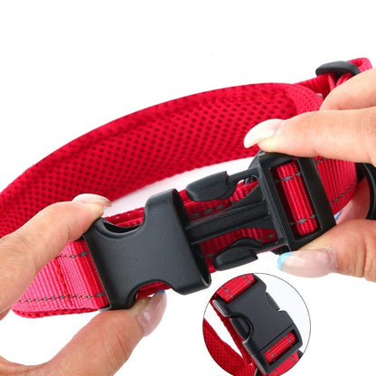 Coleiras para Cães Respiráveis Ajustáveis para Cães Grandes Médios Pequenos de Nylon