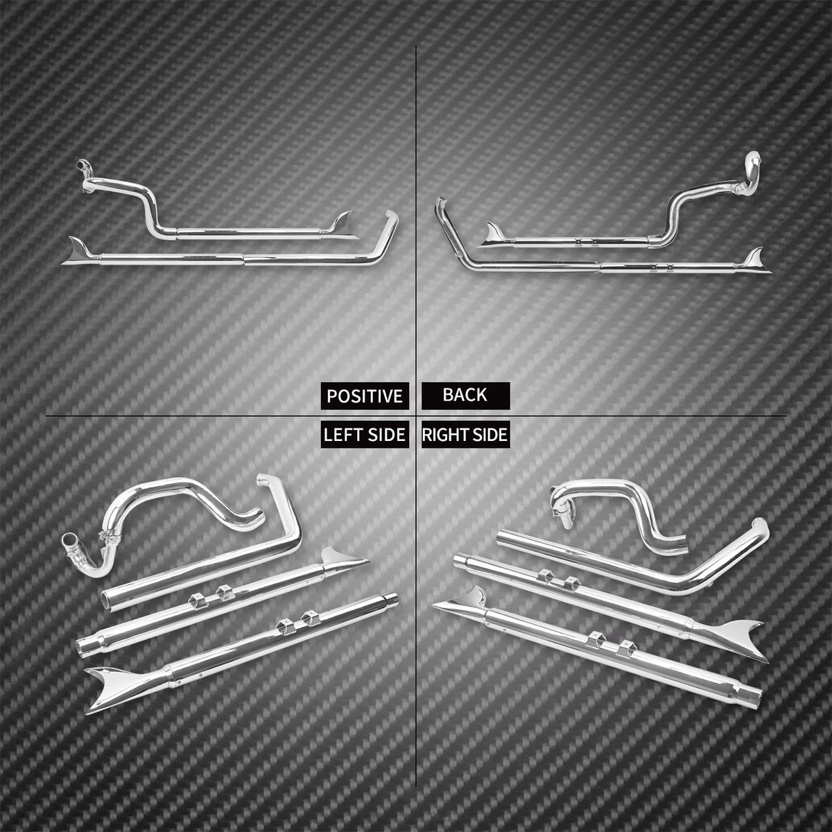 Motorcycle Chrome Dual Exhaust System For Harley Softail Breakout FXSB 2013-2016 Fatboy FLSTF 2005-2017 Night Train FXSTB 07-09