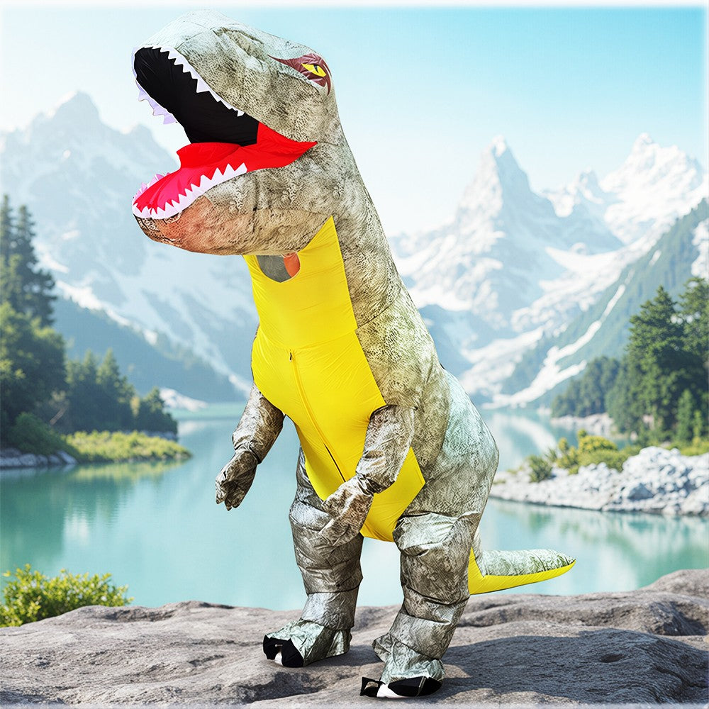 New T-Rex Skeleton Dinosaur Inflatable Costume Mascot for Adult Purim Carnival Halloween Party Cosplay Costumes Fancy Dress Suit
