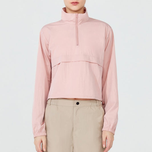 VITALINOVO Women's Athletic Jacket Lightweight Quarter Zip Pullover For Golf Hiking Running Windbreaker UPF50+ Waterproof Jacket