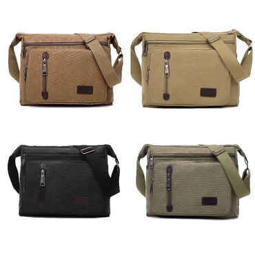Canvas Shoulder Bag Bottle Men Women Casual Simple Fashion Retro Crossbody Cross Square Multi Layered