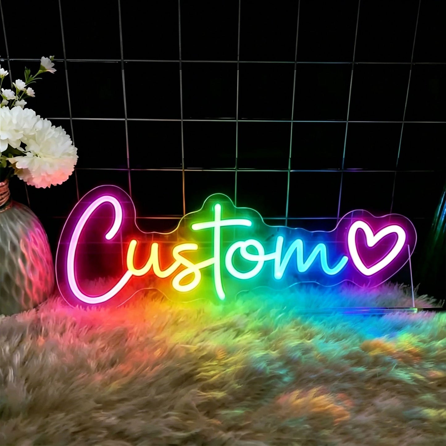 Rgb Neon Light Custom Neon Led Sign Personalized Neon Name Rgb Led Lamp Led Rgb Lights Letters Name Sign Wall Bedroom Decoration