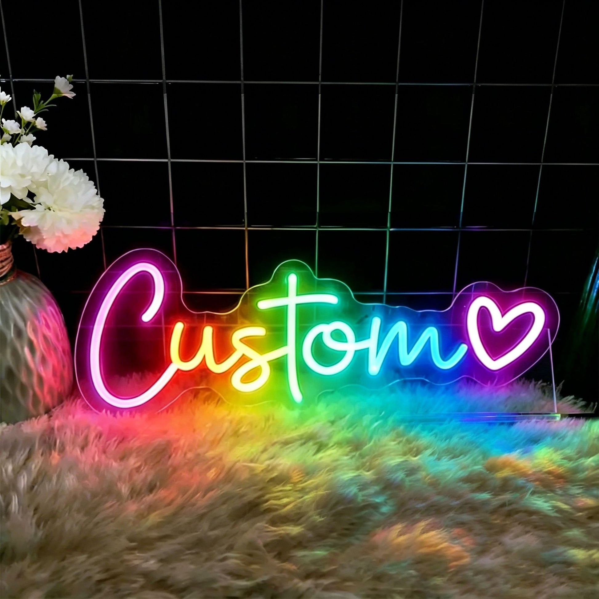 Rgb Neon Light Custom Neon Led Sign Personalized Neon Name Rgb Led Lamp Led Rgb Lights Letters Name Sign Wall Bedroom Decoration