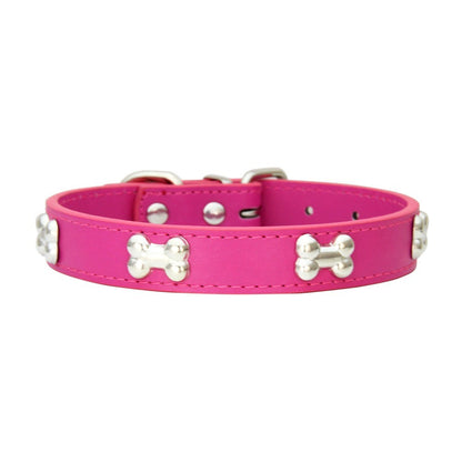 Novas coleiras de couro duráveis para cães, coleiras para filhotes de pug para cães pequenos e grandes, coleira de pescoço GXQ13
