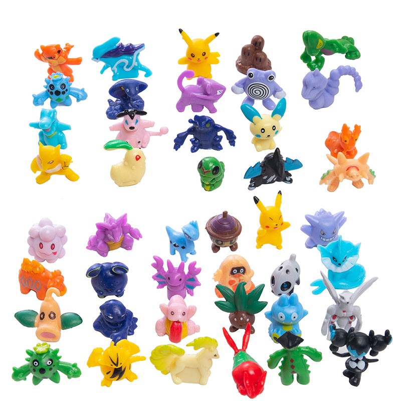 Anime Pokémon Figuras Caixa Surpresa Pikachu com Cartão Brinquedo Natal Halloween Bonecos de PVC Pingente para Presentes Infantis