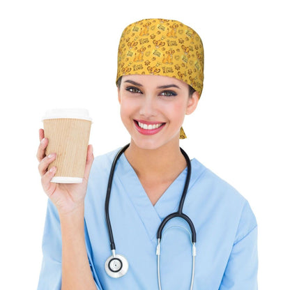 Boné cirúrgico personalizado O Rei Leão, divertido, para homens e mulheres, chapéu de esfoliação, gorro de enfermeira para dentista