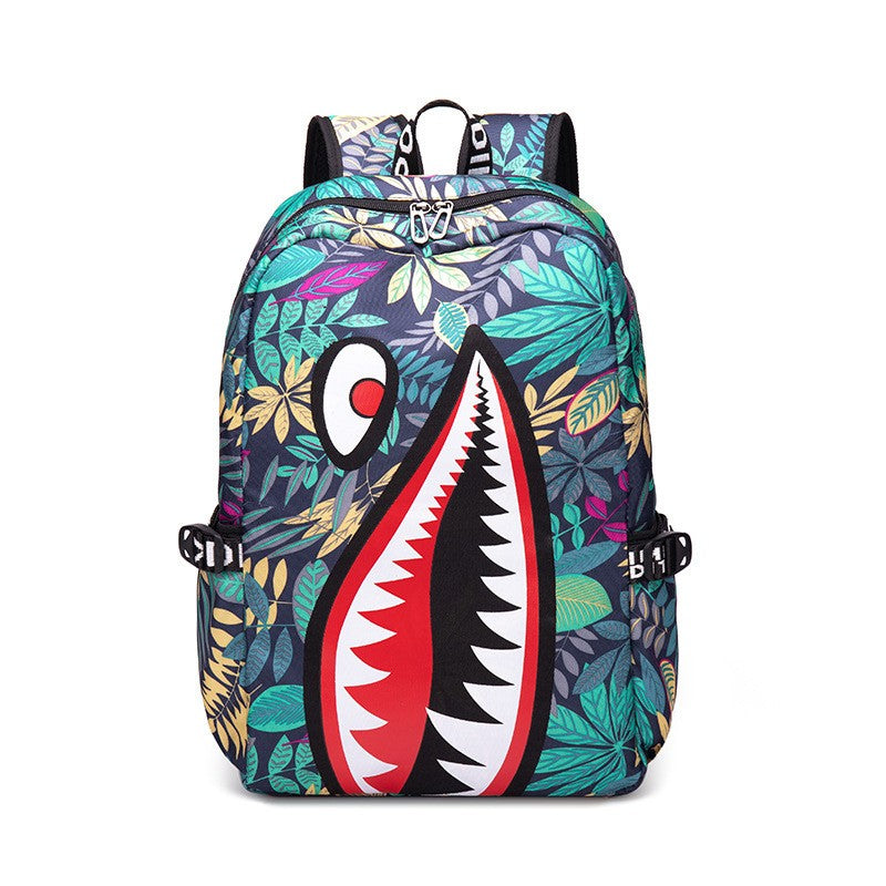 Mochila Escolar Infantil Mochila de Viagem Desenho Tubarão Mochila de Aluno do Ensino Fundamental Mochila Infantil