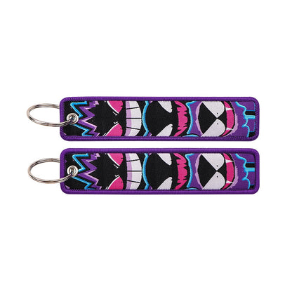 Japanese Anime Elf Monsters Keychain for Cars Backpack Key Holders Embroidery Keyrings Key Tag Jet Tag Accessories Gifts 1pcs