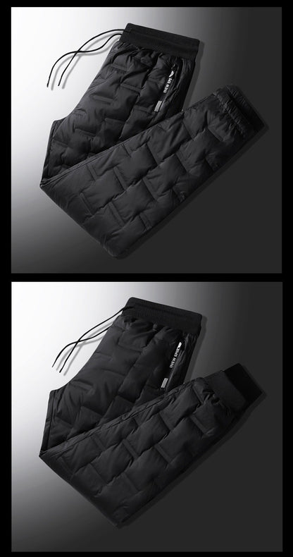 Calças Masculinas Plus Size L-8GG Patos Pena de Ganso Inverno À Prova de Vento Térmicas Calças Grossas de Inverno para Homens pantalones hombre PT-586