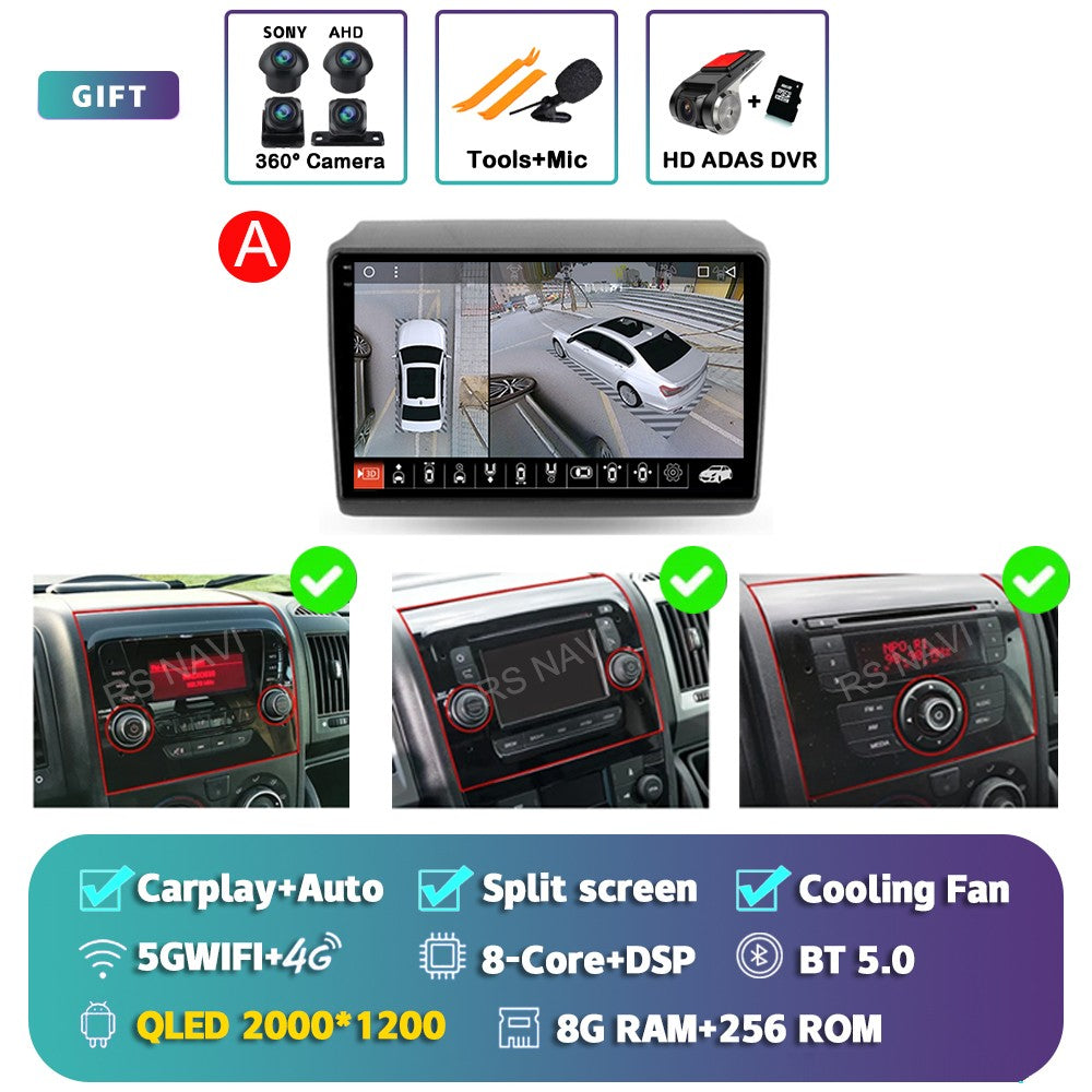 Android 15 Car Radio For Fiat Ducato Peugeot Boxer Citroen Jumper 2006 -2022 Wireless Carplay multimedia Android Auto 4G