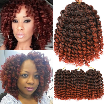 1-4 Pacotes 2X Ringlet Wand Curl Jamaican Bounce 8 polegadas Sintético Wand Curl Twist Braids Hair Crochet Cabelo Cacheado Extensões 20 Raízes