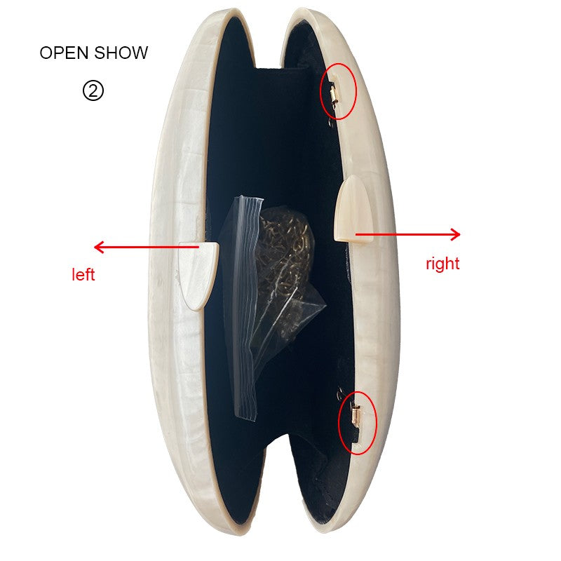 Pearl Acrylic Evening Bags Designer Luxury Clutch Purse Mini Women's Wallet Shell Chain Shoulder Crossbody Wedding Party Handbag