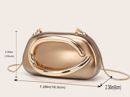 2025 Fashion Women Luxury Evening Banquet Clutch Bag Bride Metal Shoulder Wedding Purse Party Crossbody Day Closure Box Handbag