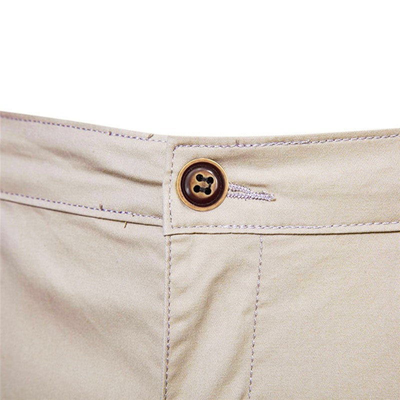 Men Summer Soild Cotton Shorts For Man Casual Business Shorts Elastic Waist Sport Beach Shorts Gym Running Shorts Male Clothing