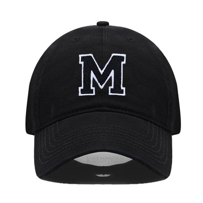 Initial Letter A-Z Embroider Baseball Cap For Men Womne High Quality Soft Cotton Fashion Team Sport Visors Snapback Caps