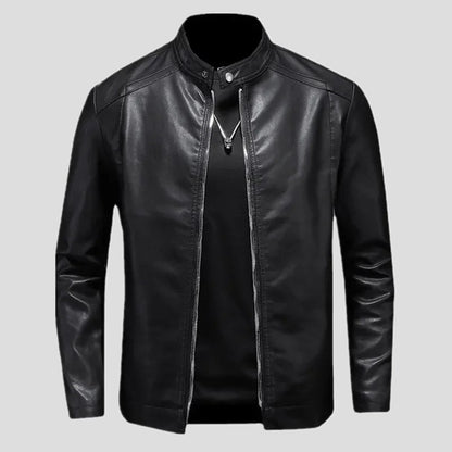 Leather Men's Jacket Spring and Autumn Casual Motorcycle Armored Jacket Black Motorcycle PU Leather Jacket Men's Clothing M-5XL