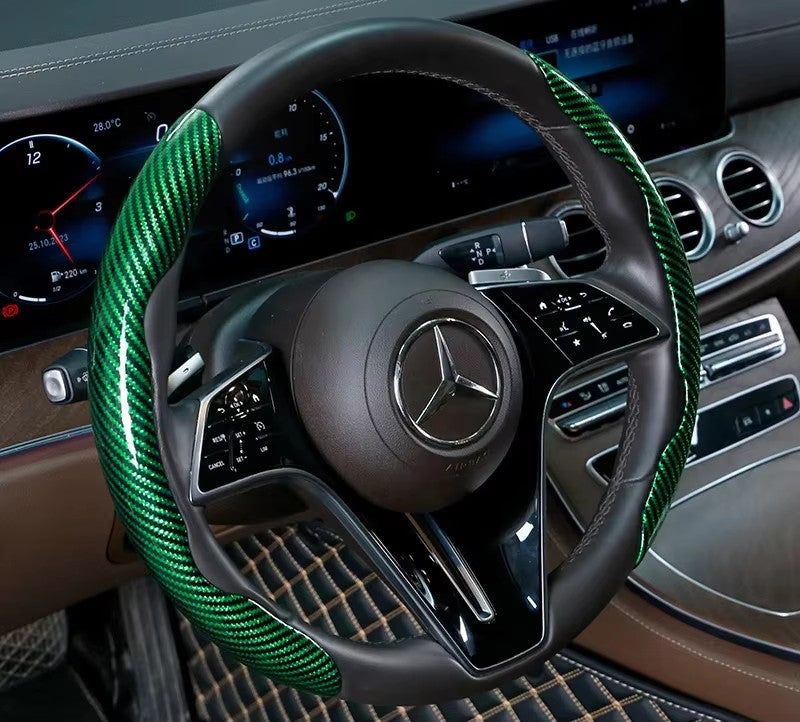 2/3 PEÇAS Capa de Volante de Carro de Silicone Fibra de Carbono a Laser 1K Micro Fibra de Couro PVC Capa Impulsionadora de Volante Antiderrapante Universal